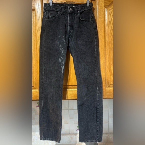 Vintage 80's/90's Levi's Orange Tab 505 Regular Fit Faded Black Jeans 29x30 - Picture 1 of 11